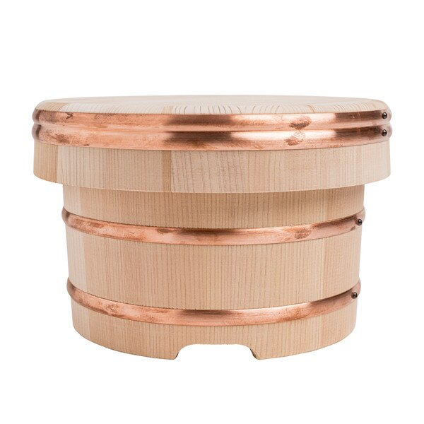 Image of Cypress Wooden Edobitsu Rice Jar (24cm) 1