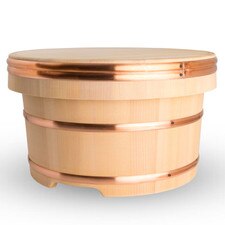 Cypress Wooden Edobitsu Rice Jar - 33cm