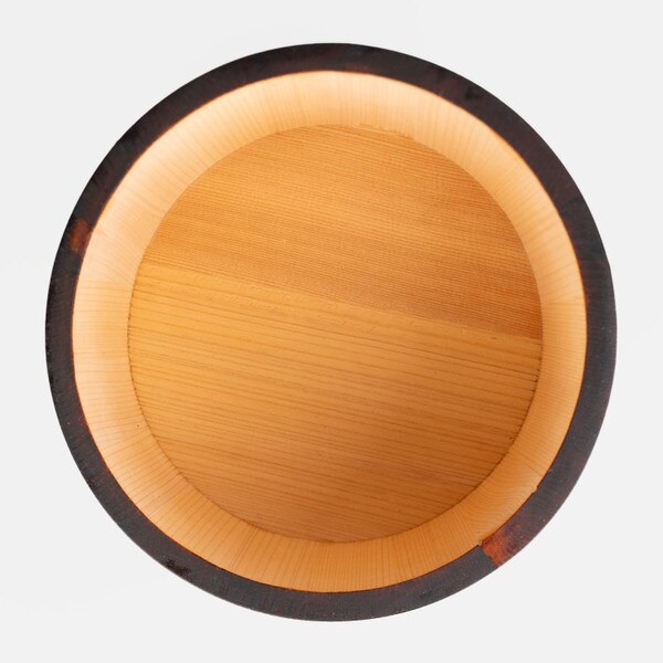 Image of Lacquer Coated Cypress Wooden Edobitsu Rice Jar (18cm) 3