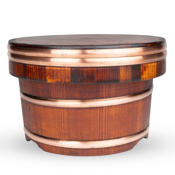 Image of Lacquer Coated Cypress Wooden Edobitsu Rice Jar (21cm) 1