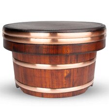 Lacquer Coated Cypress Wooden Edobitsu Rice Jar (24cm)