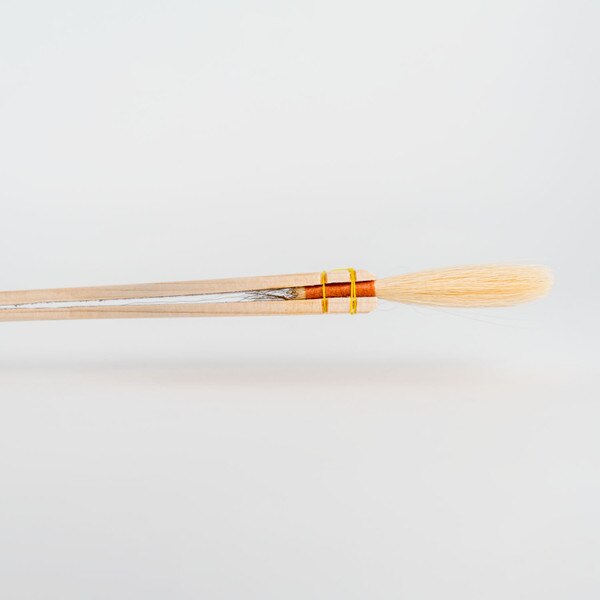 Image of Wooden Goat Hair Sauce Brush 9" 2
