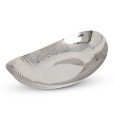 Hammered Stainless Steel Oval Bowl 14.75"