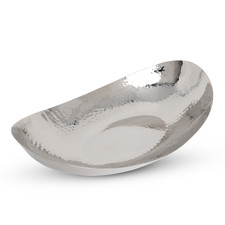 Stainless Steel Hammered Oval Bowl 14.75"