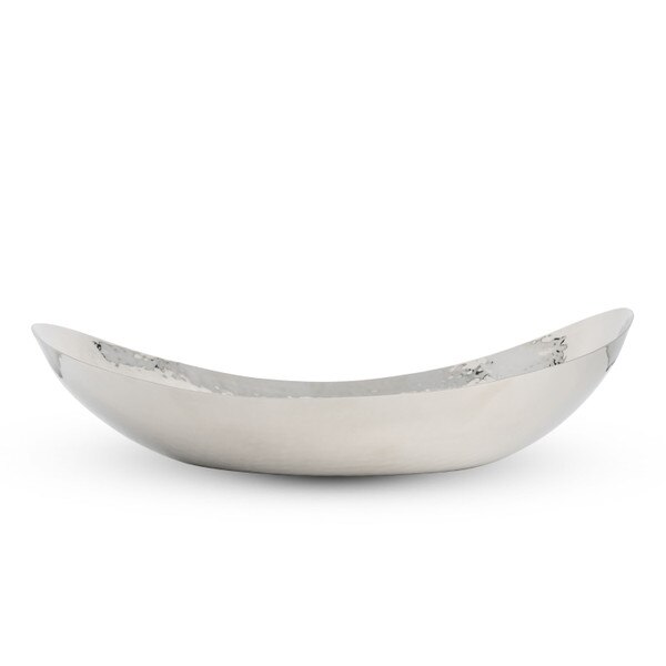 Image of Hammered Stainless Steel Oval Bowl 14.75" 2