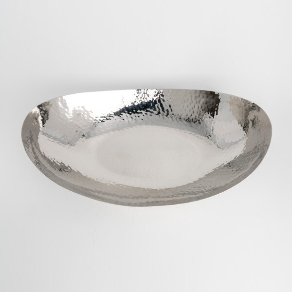 Image of Hammered Stainless Steel Oval Bowl 14.75" 3