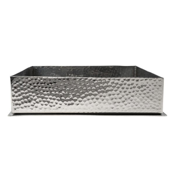 Image of Hammered Stainless Steel Square Plate 7.25" 2