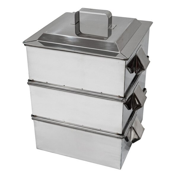 Image of Stainless Steel Kaku Steamer 3 Tier 12.5" 1