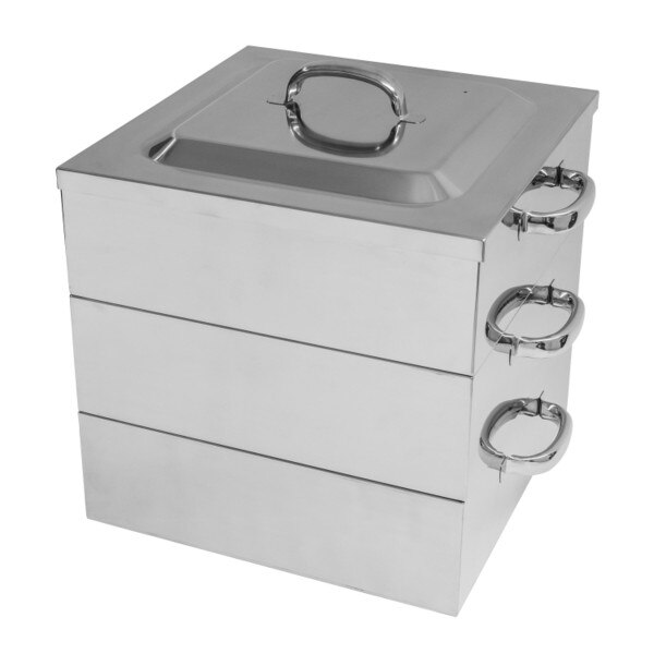Image of Stainless Steel Kaku Steamer 3 Tier 15.75" 1