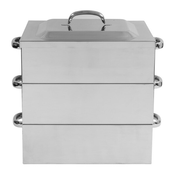 Image of Stainless Steel Kaku Steamer 3 Tier 15.75" 2