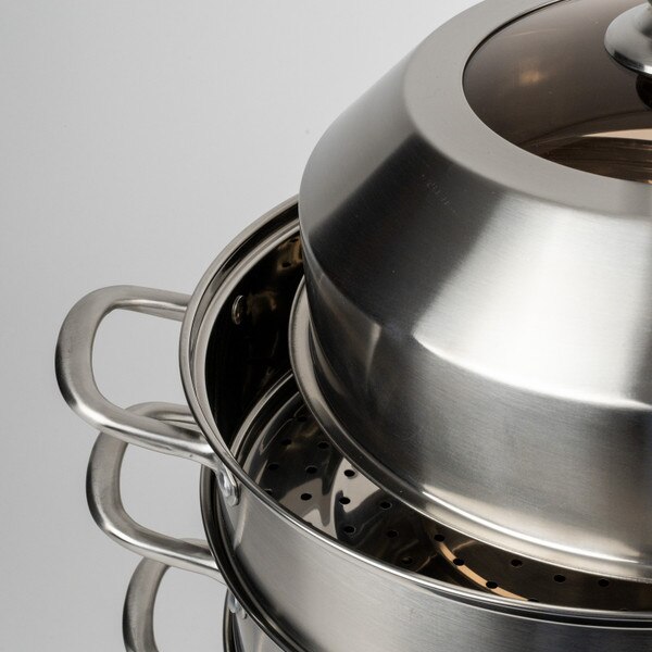 Image of Stainless Steel Maru Steamer 3 Tier 14.25" 5