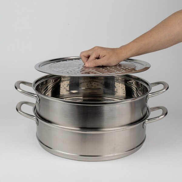 Image of Stainless Steel Maru Steamer 3 Tier 14.25" 7