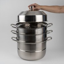 Stainless Steel Maru Steamer 3 Tier 14.25" hover-image