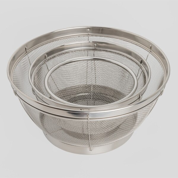 Image of 3 Pieces Stainless Mesh Colander Set 2