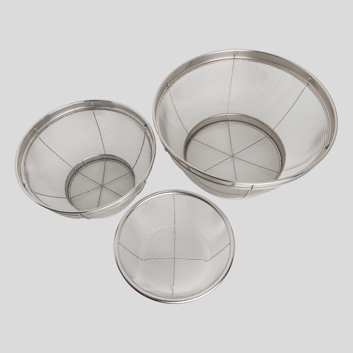 3 Pieces Stainless Mesh Colander Set - Made in China | Korin