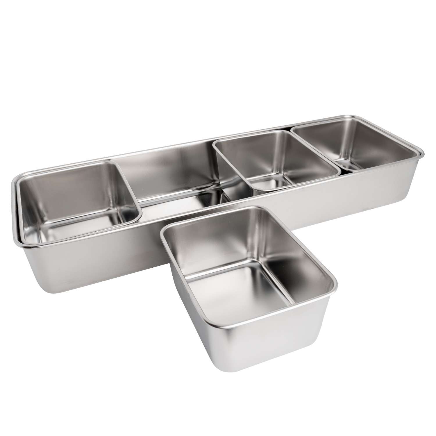 Stainless Steel Yakumi Pan - 4 Compartments | Korin Stainless Steel Yakumi Pan - 4 Compartments | Korin