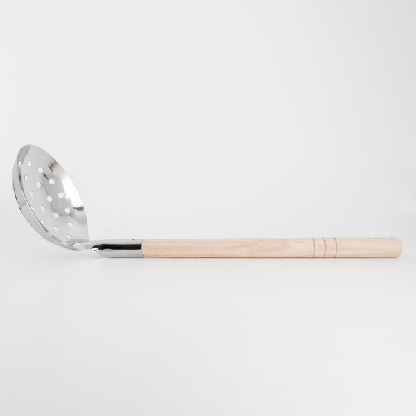 Image of Slotted Ladle with Wooden Handle 2