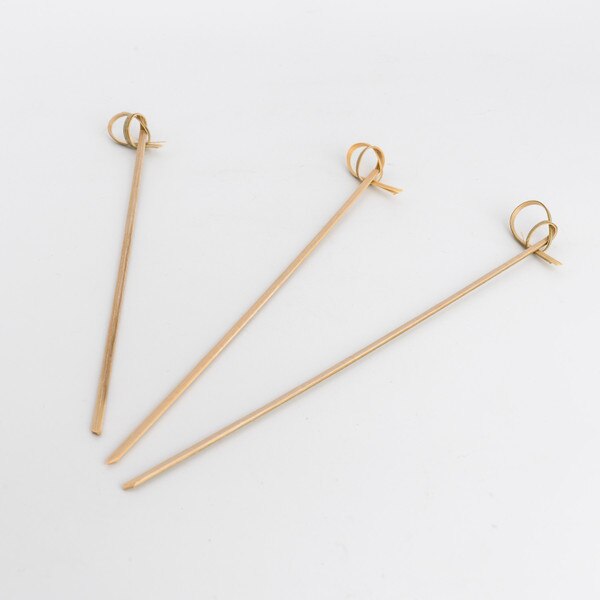 Image of Disposable Knotted Bamboo Skewers (Noshi Gushi) 3.9”L (10cm) (100/pack) 2