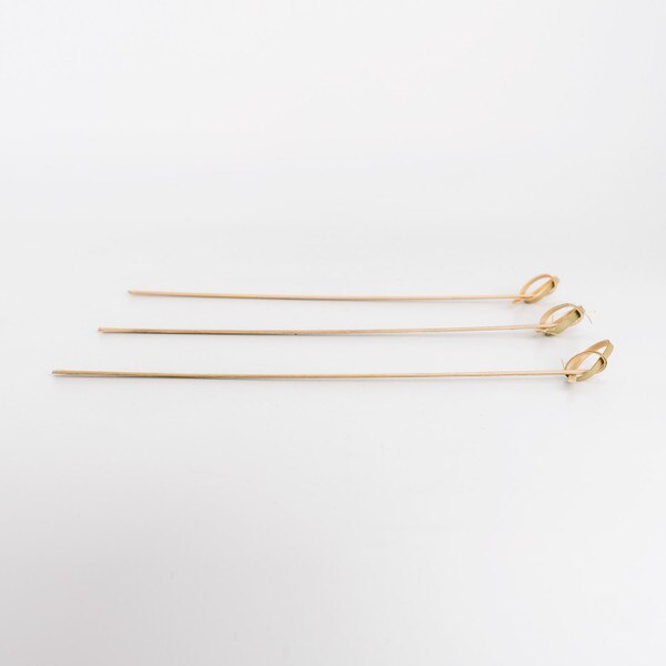 Image of Disposable Knotted Bamboo Skewers (Noshi Gushi) 3.9”L (10cm) (100/pack) 3