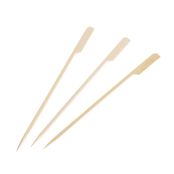Image of Disposable Flag / Gun Shaped Bamboo Skewers (Teppo Gushi) Natural 3.5” (9cm) (100/pack) 1