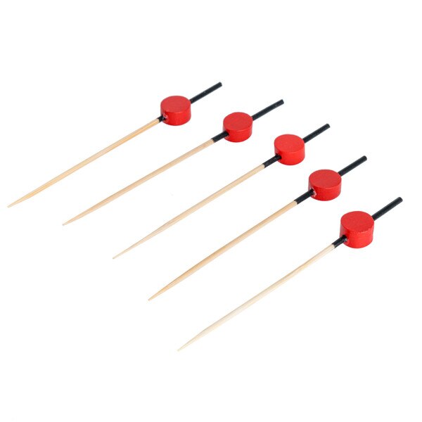 Image of Bamboo Skewers with Red Ball 3.5" 1