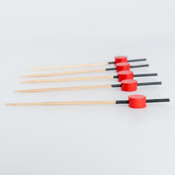 Image of Bamboo Skewers with Red Ball 3.5" 2