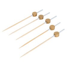 Bamboo Skewers with Silver End and Golden Ball