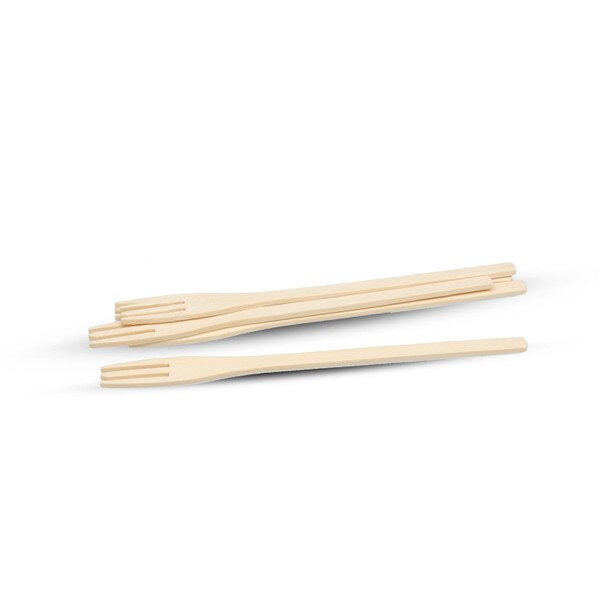 Image of Disposable Bamboo Fork Picks 100/bag