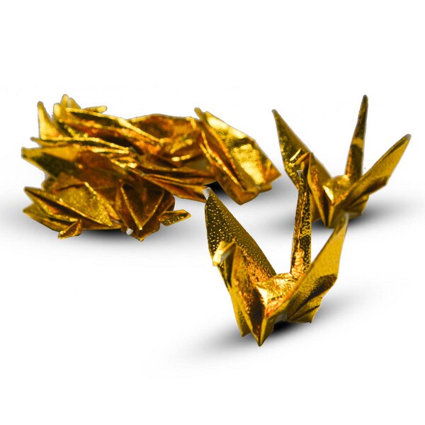 Image of Gold Textured Cranes 4" 1