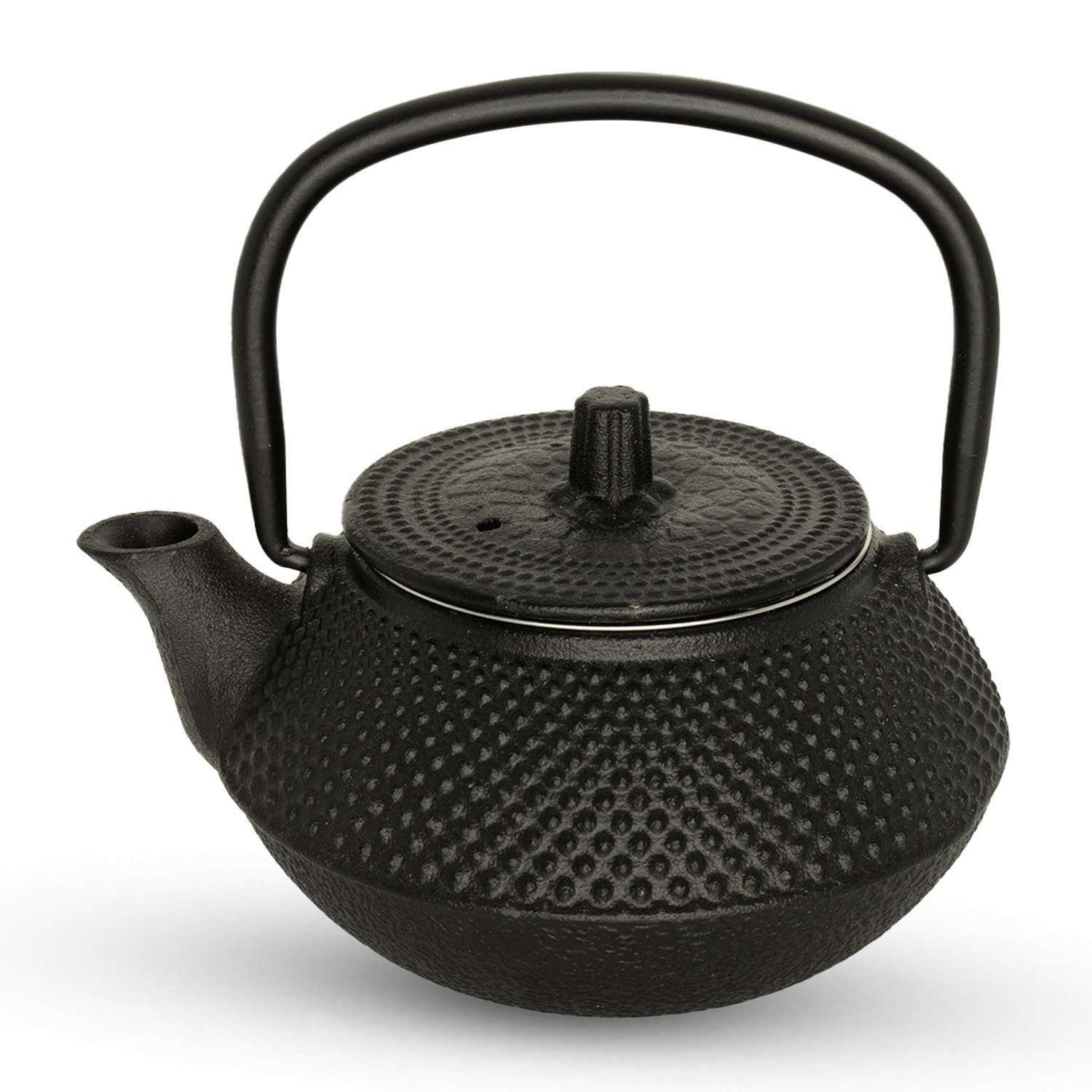 風炉、アラレ茶釜 Cast Iron Black Arare Teapot 26 oz | Korin