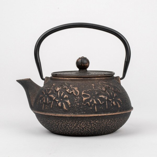 Image of Cast Iron Gold and Black Teapot 25 oz 2
