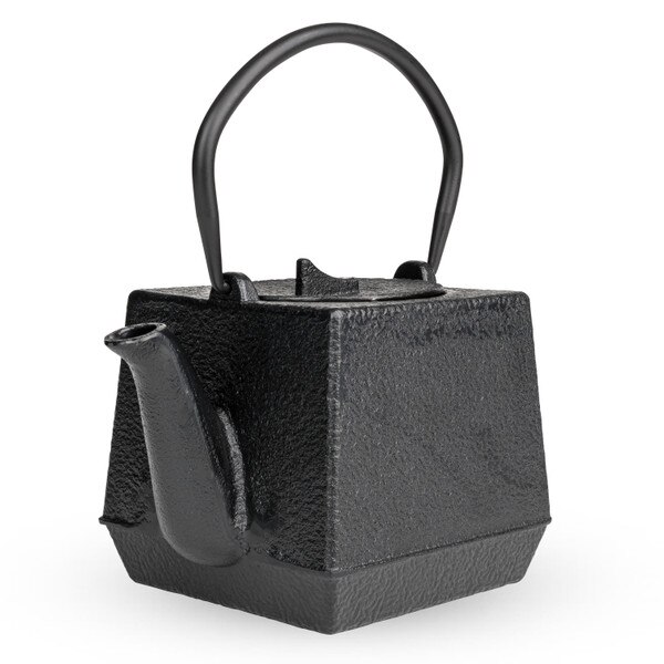 Image of Black Square Cast Iron Teapot 20 oz 2