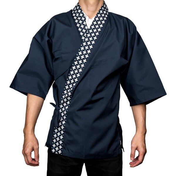 Image of Blue Daiya Collar Sushi Chef Coat - Large 1