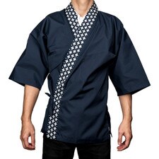 Blue Daiya Collar Sushi Chef Coat - Extra Large