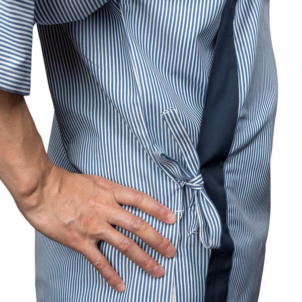Image of Blue Striped Sushi Chef Coat - Large 4