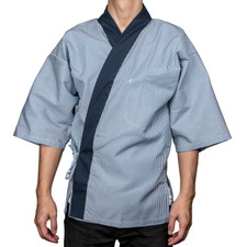 Blue Striped Sushi Chef Coat - Medium