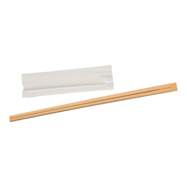 Image of Disposable Bamboo Chopsticks (Tensoge) 9.5" with 5" White Sleeve 2000 pairs/case 2