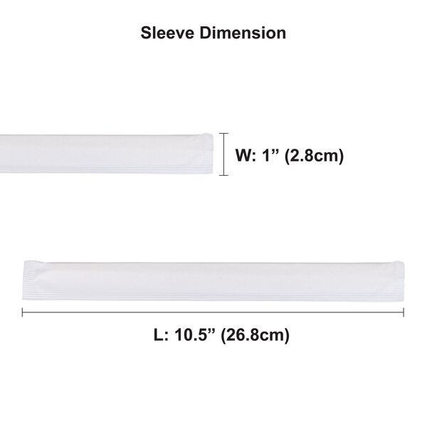Image of Custom Disposable Bamboo Chopsticks (Tensoge) 9.5" w/ Full White Sleeve 3 Colors or Full Sleeve Printing 5