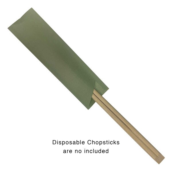 Image of Green Paper Sleeve for Chopsticks 2