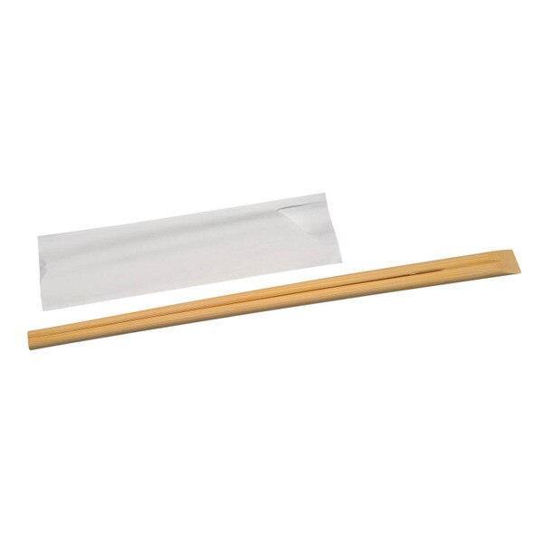 Image of Disposable Bamboo Chopsticks (Tensoge) 8" with 5" White Sleeve 2000 pairs/case 2