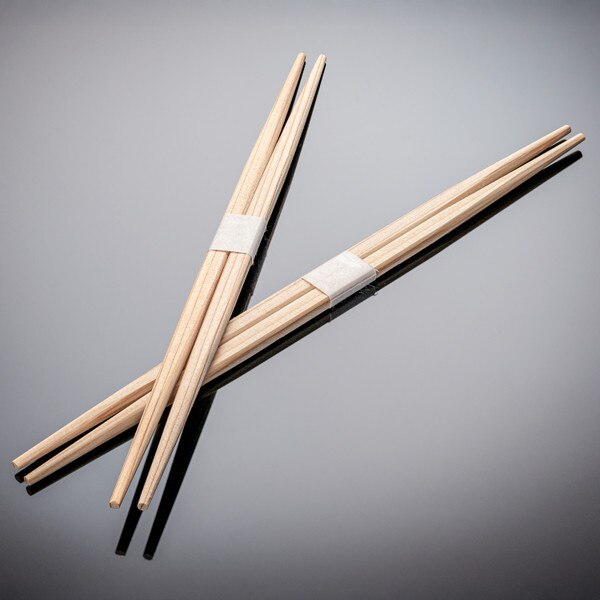Image of Disposable Double Pointed Grade A Cedar Chopsticks 9.5" with Paper Band 2000 pairs/case 1